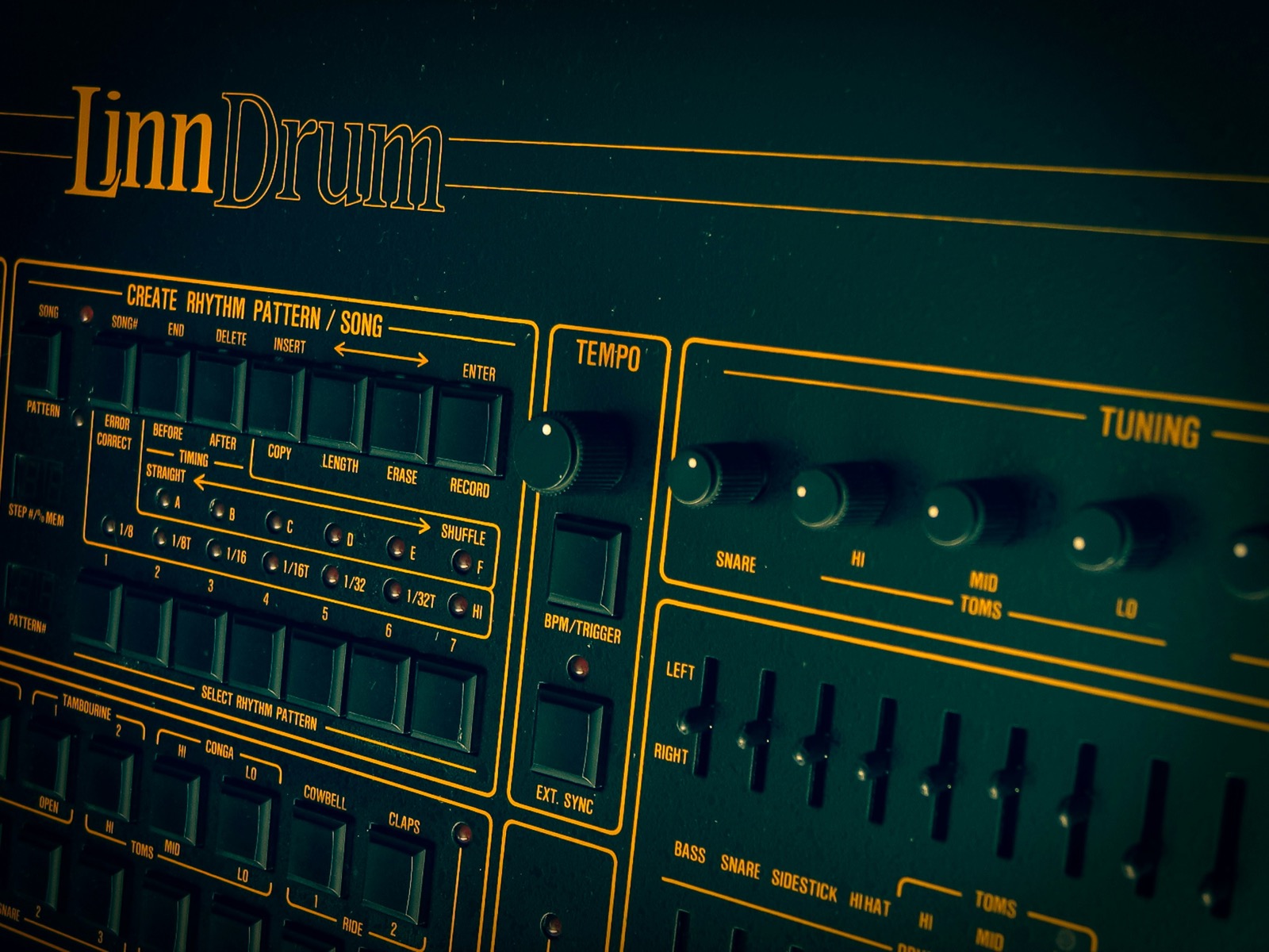 Linn drum machine close-up
