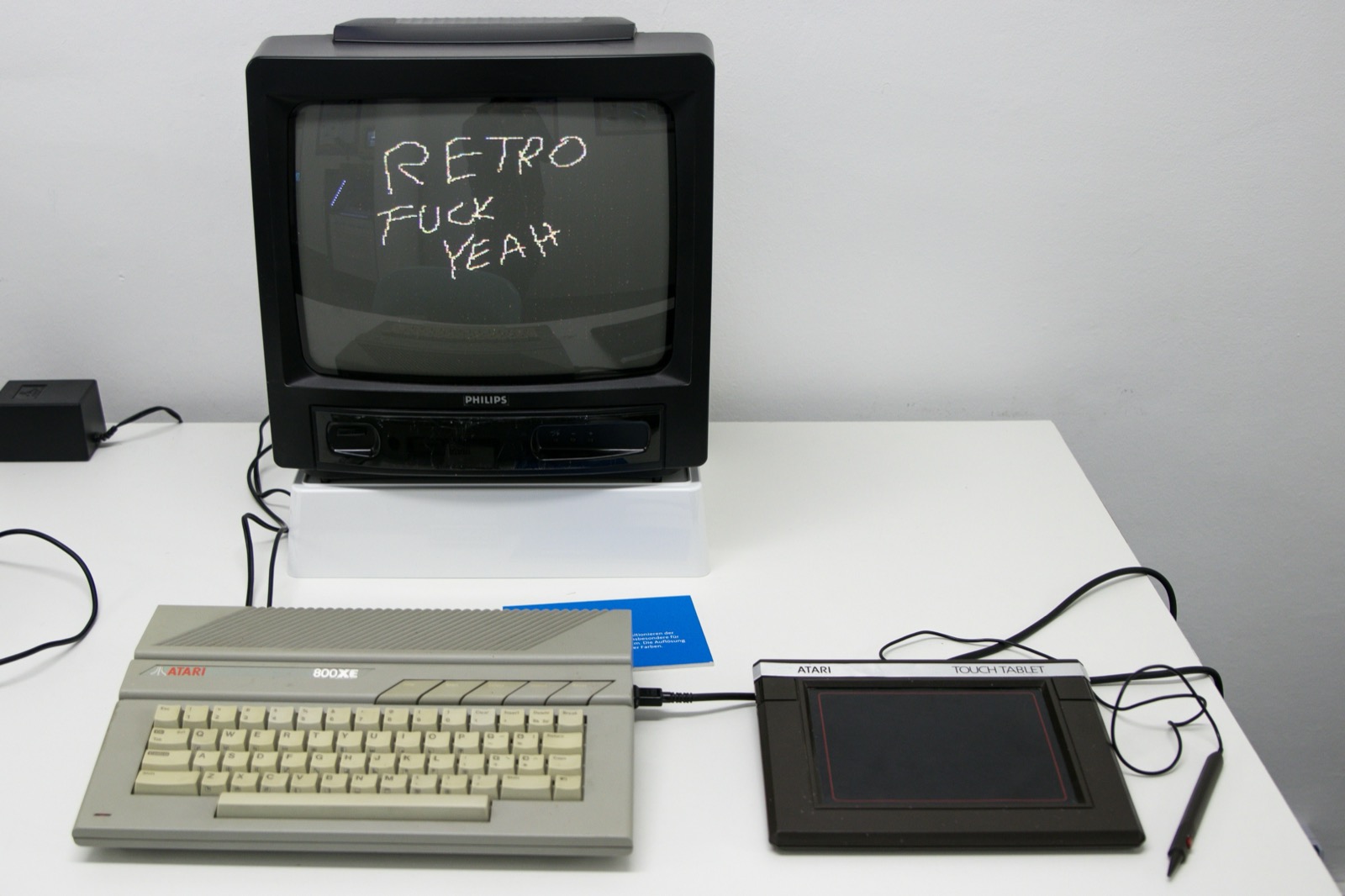Retro computer setup on a desk